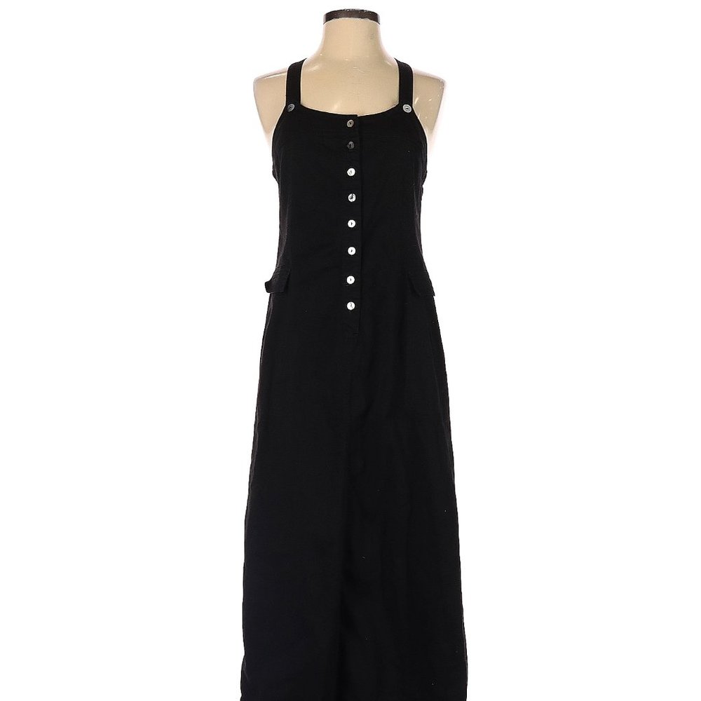 Johnny Was Solid Black Overalls Style Dress